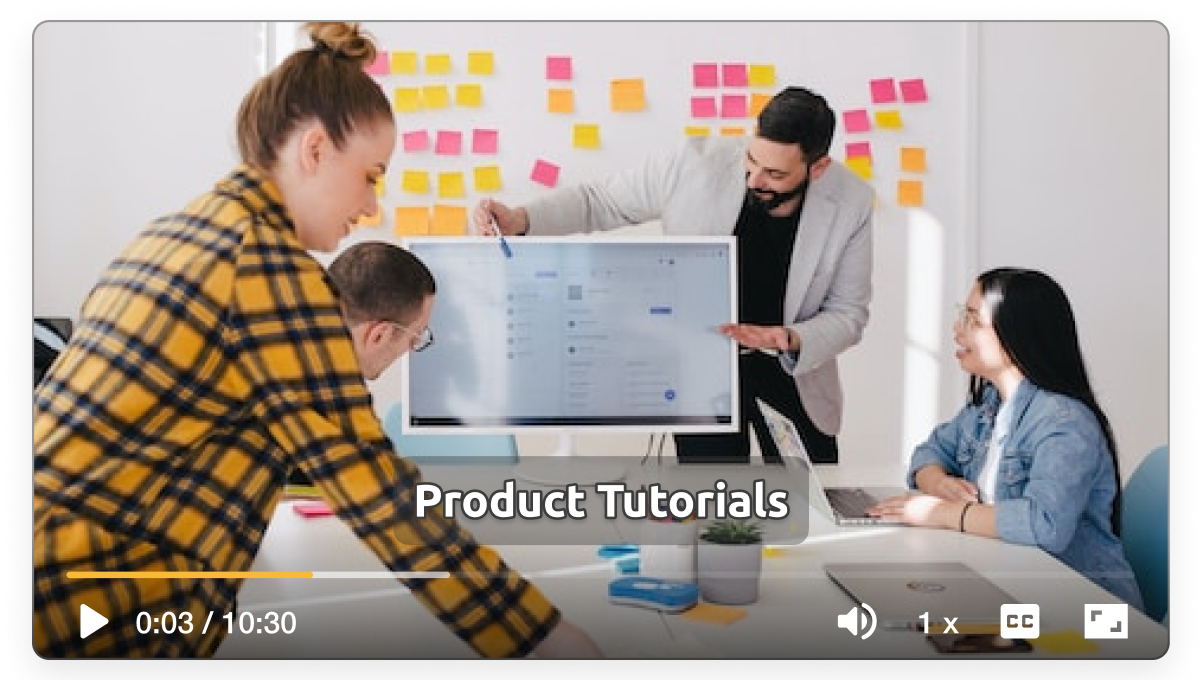 Product how-to tutorial video created in Visla showing a team explaining features step by step